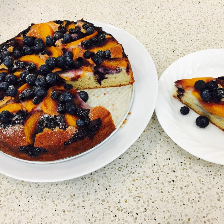 ピーチブルーベリーヨーグルトケーキ レシピ 作り方 By Masya0928 楽天レシピ